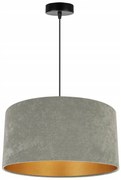 Závesné svietidlo Mediolan, 1x olivové/zlaté textilné tienidlo, (fi 40cm)