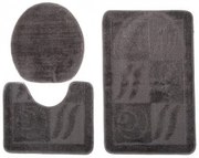 Sada kúpeľňových koberčekov MONO 1107 tmavosivý 6203 3PC BANAN