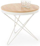 Konferenčný stolík Garfield, prírodné drevo / biela