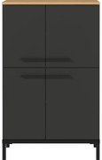Tmavosivá vysoká kúpeľňová skrinka v dekore duba 60x97 cm Yonkers - Germania