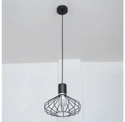 Luster na lanku SOLANO 1xE27/15W/230V čierna/lesklý chróm