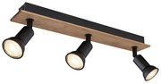 Globo 57998-3W - Bodové svietidlo DREW 3xGU10/35W/230V drevo/kov
