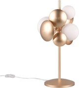 Stolová lampa so skleneným tienidlom v zlato-bielej farbe (výška 50 cm) Bubble – Trio Select