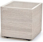 Kvetináč MADERA SQUARE ECO WOOD 28,8 cm, biela, S