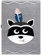 Dywany Łuszczów, Detský kusový koberec Petit Raccoon mukki grey, 160x220, šedá, detská izba