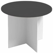 Rokovací stôl s guľatou doskou PRIMO WHITE, priemer 100 cm, biela/grafit