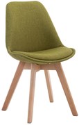 Stolička Borne V2 - látka, drevené nohy natura - Zelená