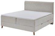Béžová boxspring posteľ s úložným priestorom 180x200 cm Memphis - Meise Möbel