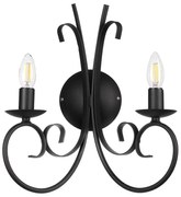 ONLI - Nástenné svietidlo POMPEI 2xE14/6W/230V čierna