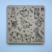 Drevené puzzle - Safari - Biela