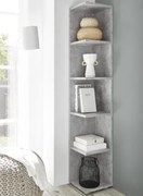 Rohový regál Corner Light, šedý betón%