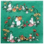 Servítky Moomin Misteli 33x33cm, 20ks / zelené
