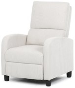 TV a relaxační křeslo, manuální polohování push back, potah manšestrová béžová látka