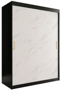 Skriňa Marmur T 150 čierna/mramor biely