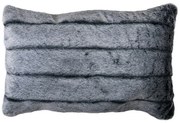 Šedý chlpatý vankúš Tiara s prúžkami - 40 * 60 * 15cm