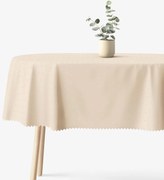 Goldea sviatočný oválny teflónový obrus - šampaň s lesklými obdĺžnikmi 120 x 160 cm