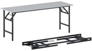 Konferenčný stôl FAST READY, 170x50 cm, čierna podnož, sivá