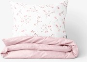 Goldea bavlnené posteľné obliečky duo - kvitnúce sakury s púdrovo ružovou 140 x 200 a 70 x 90 cm