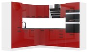 Kuchynská linka Belini Premium Full Version 480 cm červený lesk s pracovnou doskou STACY
