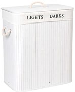 Kôš na bielizeň 2 priehradkový 100 l bambusový biely