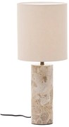 Béžová mramorová stolová lampa s textilným tienidlom (výška 54 cm) Raze – Kave Home