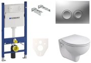 Cenovo zvýhodnený závesný WC set Geberit do ľahkých stien / predstenová montáž + WC Kolo Rekord SIKOGES7K3