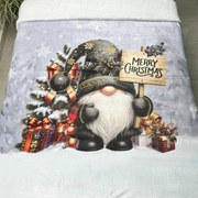 Vianočná deka luxury baranková z mikroplyšu Škriatok čierný 150x200cm TiaHome