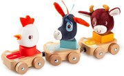 Lilliputiens - súprava 3 drevených autíčok - Farma