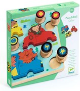 Puzz & Roll – drevená vkladačka a hračka na kolieskach v jednom – vozidlá