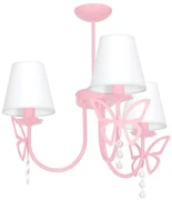 Detský luster Charlotte, 3x biele textilné tienidlo, p