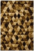 Koberec Super Rose 9592A trojuholníky, hnedá / béžová / krémová