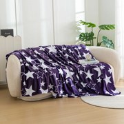 Vianočná mikroplyšová deka HVIEZDY fialová Rozmer: 200 x 220 cm