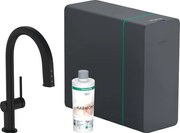 Hansgrohe Aqittura M91, sodaSystem 210, vyťahovací výtok, 1jet, sBox, matná čierna, HAN-76836670