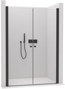 Cerano Antelo, 2-krídlové sprchové dvere 100x190 cm, 6mm číre sklo, čierny profil, CER-CER-432358
