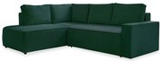 Tmavozelená menčestrová rozkladacia rohová pohovka (ľavý roh) Brave Dave – Miuform