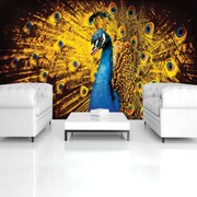 Fototapeta - Páv so žltým perím (254x184 cm)