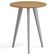 Konferenčný stôl PRIMO VIBE, priemer 60 cm, sivostrieborná podnož, buk