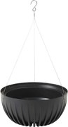 Závěsný květináč STRIPPED Eco 29,8x15,6 cm černý