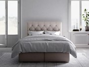 Manželská posteľ Boxspring 180 cm Ronda (béžová) (s úložným priestorom). Akcia -20%. Vlastná spoľahlivá doprava až k Vám domov. 1044318