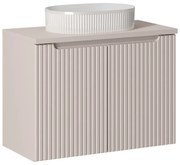Závěsná skříňka Nova Cashmere Beyond I s deskou a umyvadlem 80 cm kašmírová