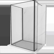 Mexen Kioto sprchová stěna Walk-in 140 x 80 x 30 cm, černý vzor, černá - 800-140-080-221-70-70-030