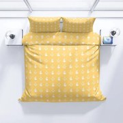 ECOMATRACE Bavlnené posteľné obliečky Žltá kotva
