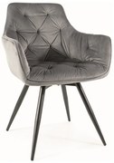 Jedálenská stolička Garrus Velvet, sivá