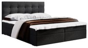 Manželská posteľ  Boxspring 140 cm Fade 2 (čierna) (s matracom a úložným priestorom). Akcia -19%. Vlastná spoľahlivá doprava až k Vám domov. 1046493