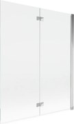 Mexen Mist sprchová záclona 2-krídlová pravá 140 x 150 cm, transparentná, chróm - 8A9-140-002-01-00-P