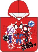 Chlapčenské plážové pončo Spidey - motív Team - 100% bavlna - 50 × 115 cm - pre deti od 3 do 6 rokov