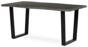 Stůl jídelní, 160x90x75 cm, MDF, kov, šedý dub, černá