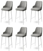 Súprava barových stoličiek Enox Grey and White, 6 ks, 6 ks