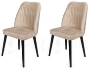 Súprava jedálenských stoličiek Alfa Beige and Black, 2 ks