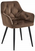 TRENDIE Zamatová jedálenská stolička LYON hnedá